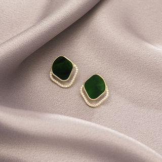 Retro Alloy Earring 1 Pair - Dark Green - One Size
