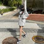 Set: Lettuce-edge T-shirt + Inset Shorts Miniskirt