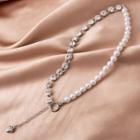 Faux Pearl Choker Necklace 1 Pc - Silver - One Size