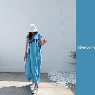 Paris Letter Maxi T-shirt Dress