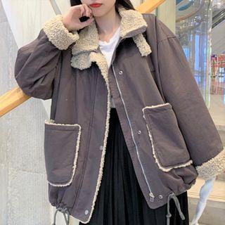 Two Tone Fleece-lined Coat