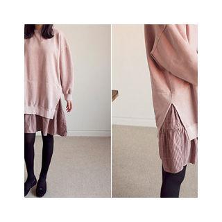 Ruffled-hem Pullover Dress