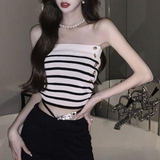 Strapless Striped Knit Bodycon Dress (various Designs)