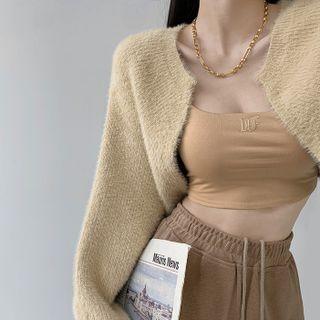 Dolman-sleeve Furry-knit Cape Top In 6 Colors