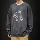 Cartoon Dinosaur Round-neck Sweatshirt