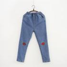 Strawberry Embroidered Washed Jeans
