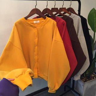 Loose-fit Batwing Sleeve Plain Jacket