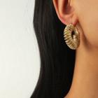 Coil Alloy Hoop Earring 1 Pair - Gold - One Size