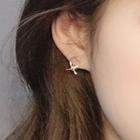 925 Sterling Silver Faux Pearl Stud Earring 1 Pair - Earrings - Gold - One Size
