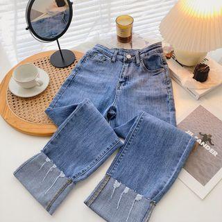 Frayed Roll-up Jeans