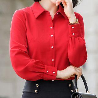 Chiffon Shirt / Fitted Skirt / Set