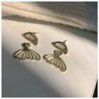 Butterfly Alloy Through & Through Earring 1 Pair - Silver Needle - Checker - Black & White - One Size