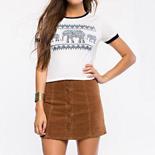 Elephant Print Cropped Short-sleeve T-shirt