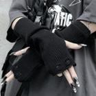 Distressed Fingerless Long Knit Gloves