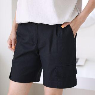 Zip-fly Flap-pocket Shorts
