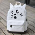 Embroidery Cat Canvas Backpack