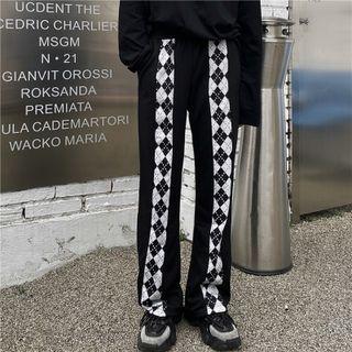Argyle Straight-leg Pants