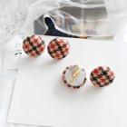 Houndstooth Stud Earring / Clip-on Earring
