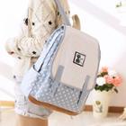 Dotted Flap Canvas Backpack