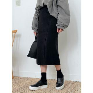Wrapped Midi Knit Skirt