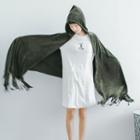Hooded Tasseled Cape Army Green - One Size
