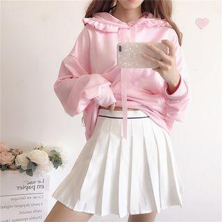 Plain Hoodie / Plain Mini Pleated Skirt