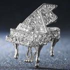 Rhinestone Piano Brooch