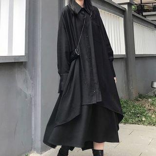 Asymmetrical Long Shirt / Midi A-line Skirt