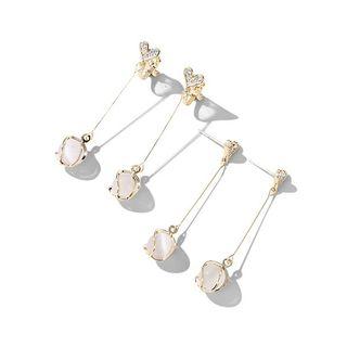 Rhinestone Cat Eye Stone Dangle Earring