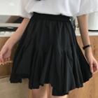 Irregular Chiffon A-line Mini Skirt