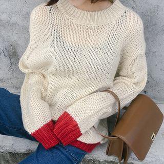 Panel Mohair Knit Top
