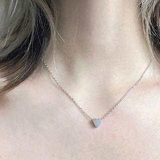 Stainless Steel Heart Pendant Choker Necklace - As Shown In Figure - One Size