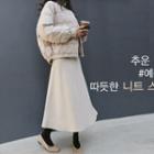 Wool Blend A-line Maxi Skirt