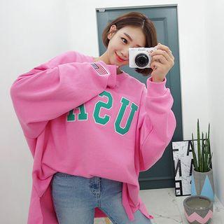 Tall Size Drop Shoulder Patch-trim Pullover