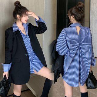 Striped Shirt / Button-up Blazer
