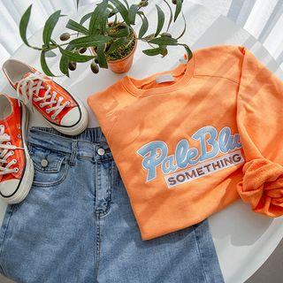 Raglan-sleeve Letter-embroidered Sweatshirt