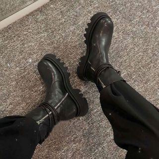 Platform Zip Mid Calf Boots