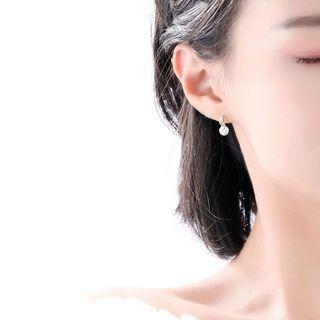 925 Sterling Silver Rhinestone Musical Note Stud Earring One Piece - Rhinestone Musical Note Stud Earring - One Size