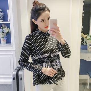 Striped Panel Dotted Shirt