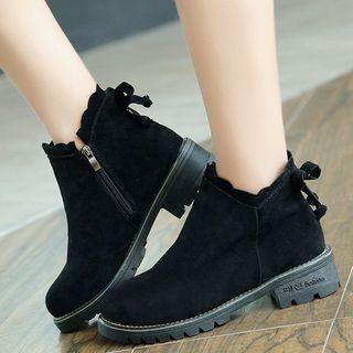 Scallop Trim Ankle Boots