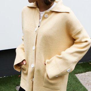 Collar-detail Dual-pocket Cardigan