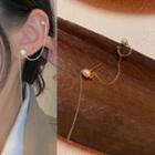 Chain Drop Earring Single - 1537a - Gold - One Size