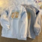 Chinese Character Print Zip-up Jacket