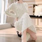 Set: Fringe Sweater + Midi A-line Skirt