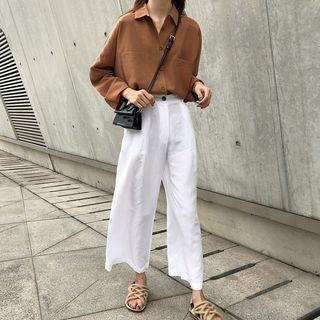 Plain Shirt / Wide-leg Pants