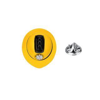 Fashion Personality Yellow Hard Hat Brooch Silver - One Size