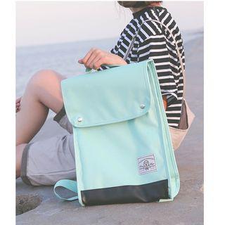 Contrast Trim Square Canvas Backpack