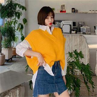 Vivid Color Oversized Knit Vest