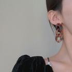 Chunky Chain Acrylic Dangle Earring 1 Pair - Earring - S925 Silver - Caramel - One Size