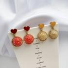 Glitter Button Drop Earring